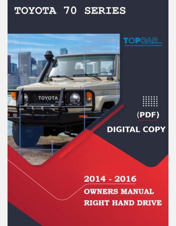 toyota land cruiser 70 series 2014 2015 2016 owners manual in english